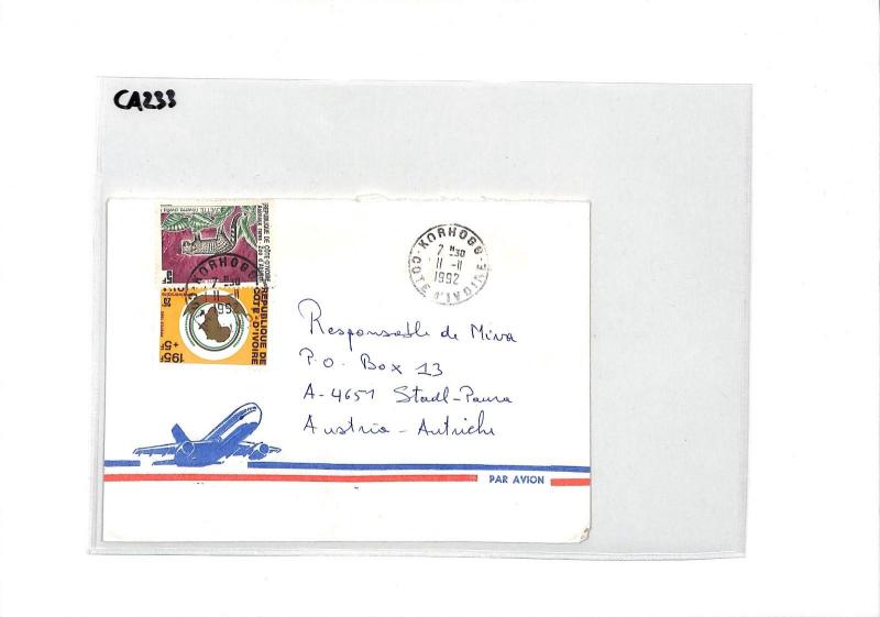 IVORY COAST Airmail Cover *Korhogo* MIVA MISSIONARY Austria 1992 {samwells}CA233