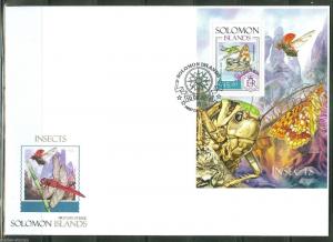 SOLOMON ISLANDS 2014 INSECTS SOUVENIR SHEET FIRST DAY COVER