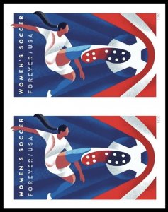 US Womens Soccer NDC Vert Pair of 2 Stamps Pre-Order Ships 23 Feb 2023 MNH