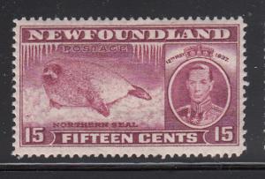 Newfoundland 1937 MH Scott #239 15c Northern seal Perf 14.1