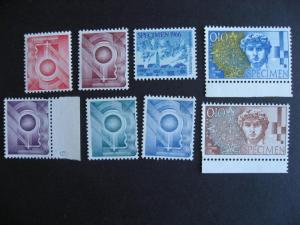 SWITZERLAND 8 different MNH specimen stamps MNH(3),MH(5) 1 thinned,2pulled perfs