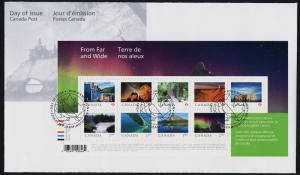 Canada 3056 on FDC - From Far & wide, Architecture, Lighthouse, Waterfall