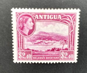 Antigua: 1953  Queen Elizabeth Definitive, $2.40 Magenta, MLH