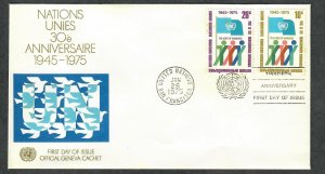 UN New York #260 - 261 Anniversary of UN unaddressed FDC