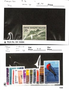 Cocos Islands, Postage Stamp, #6 , 8-19 Mint LH, 1963-69 Birds