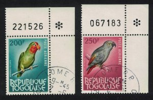 Togo Red-faced Lovebird Grey Parrot Birds 2v Corners Control Numbers 1964