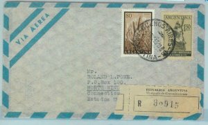 96787 - ARGENTINA - POSTAL HISTORY - Registered  COVER to the USA  - 1955