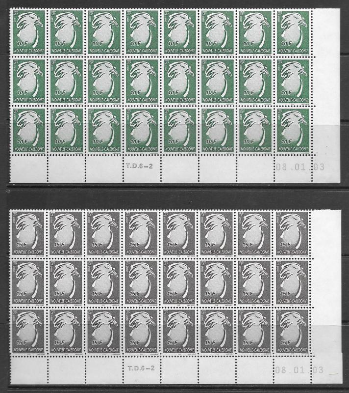 New Caledonia  914-6 MNH corner blocks of 24 vf, see desc. 2019 CV $33.60