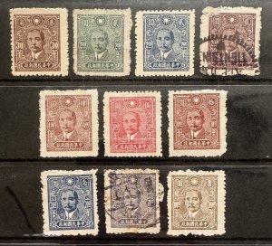 CHINA EMPIRE 1944-46 Dr Sun Yat-Sen 8 Mint & 2 Used partset PaiCheng print C6633