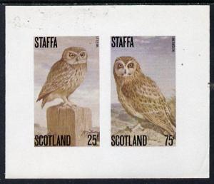 Staffa 1979 Owls imperf set of 2 values (25p & 75p) u...