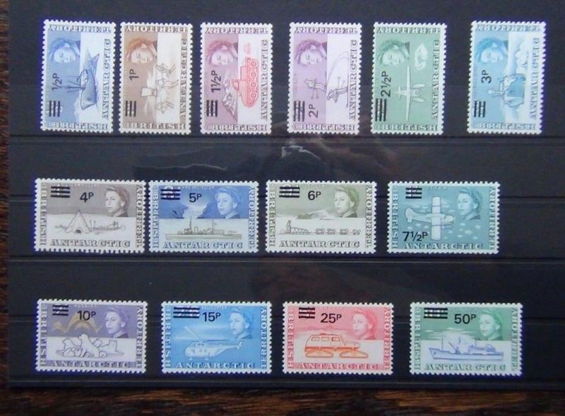 British Antarctic Territory 1971 set complete 50p on 10s MNH SG24 - SG37