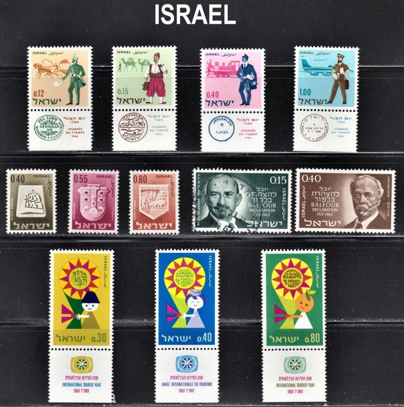 Israel Scott 329-32, 334-36, 353-57 F to VF mint & used.