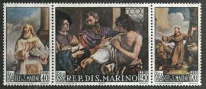 San Marino Scott 661-663 = 663a  MNH** St. Francis Art strip