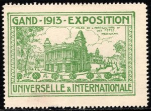 1913 Belgium Poster Stamp Universal & International Exhibition Ghent