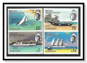 British Indian Ocean Territory #35-38 Canoes Ships Set MNH