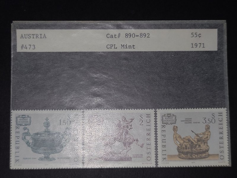 Austria Stamps Complete Set #890-92 MNH