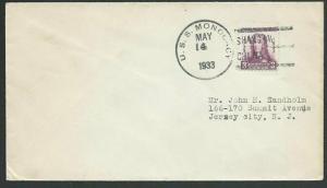 USA CHINA 1933 cover with cancel USS MONOCACY / SHANGHAI CHINA ............61138