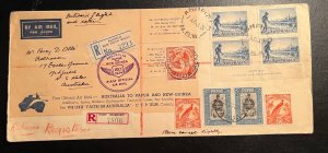 1934 Registered Australia Papua New Guinea Dual Postage FFC Cover Ashfield NSW