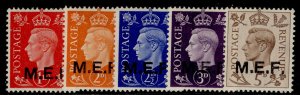 BOIC - Middle East Forces GVI SG M1-M5, 1942 complete set, LH MINT. Cat £16.