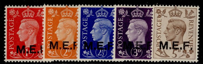 BOIC - Middle East Forces GVI SG M1-M5, 1942 complete set, LH MINT. Cat £16.