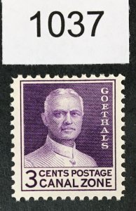 CANAL ZONE US # 117 DARK VIOLET DRY PRINTING DULL GUM MINT OG NH CAT.$ LOT #1037