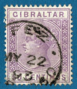 [st1580] GIBRALTAR used in FEZ Morocco 1893 SG#Z37 (used abroad) cv:£140