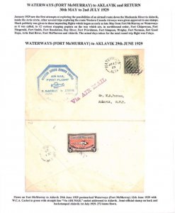 WESTERN CANADA AIRWAYS Air Mail 1929 FIRST FLIGHT Waterways NWT Aklavik ZP30