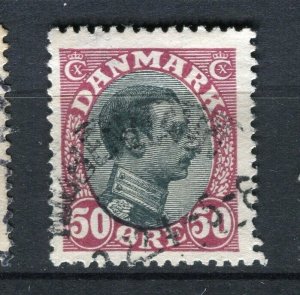 DENMARK; 1913-28 early Christian X issue fine used Shade of 50ore. value