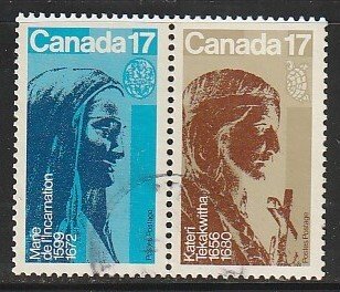 1981 Canada - Sc 886a - used VF - 1 pair - Religious - Tekakwitha/l'Inca...