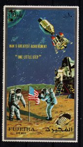 VINTAGE 1972 FUJEIRA APOLLO MOON LANDING STAMP no gum unused air mail 10 rials