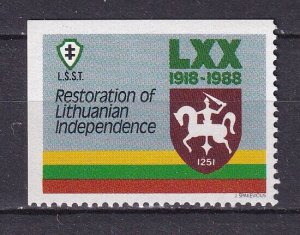 Lithuania Military Organisation Sauliu Sajunga Souvenir Stamp USA Print Mint