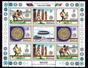 Belize 823-26 MNH 1986 Soccer sheet of 9 (an5646)