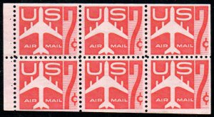 US #C 60a VF/XF OG NH, Booklet Pane, vibrant color, CHOICE!