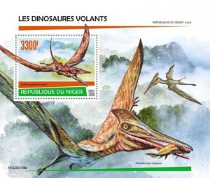 Niger Flying Dinosaurs Stamps 2020 MNH Prehistoric Animals Pterodactyl 1v S/S