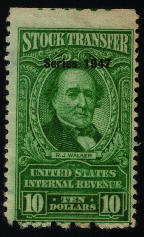 Scott #RD250 F/VF $10 Bright Green - Stock Transfer Stamps - NG - 1947