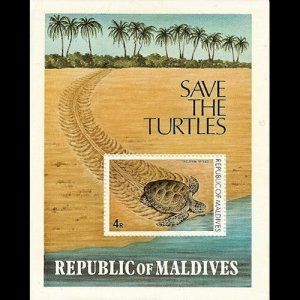 MALDIVES 1980 - Scott# 847 S/S Turtle NH