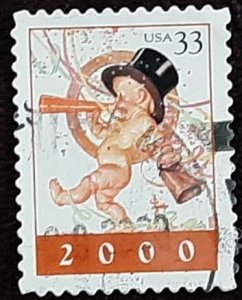 US Scott # 3369; 33c used New Year 2000; VF/XF centering