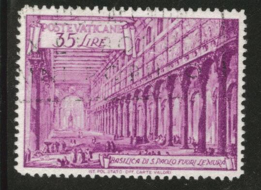 VATICAN Scott 129a Used 1949 perf 13.5x14 CV $8.25