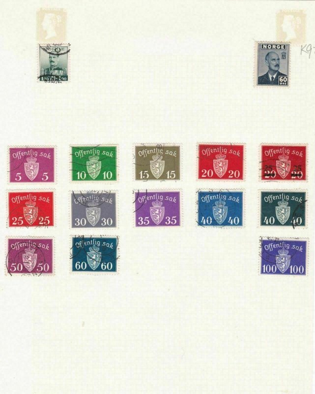 norway stamps on album pages ref 13220