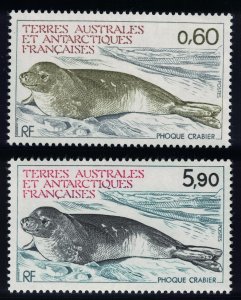 FSAT TAAF Crabeater Seal 2v 1984 MNH SG#184+187 MI#184+187