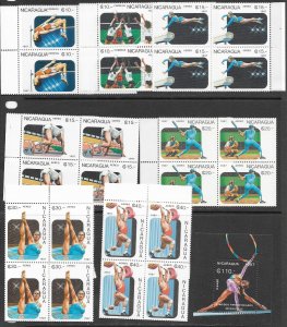 Nicaragua  1646-53 MNH Sports set cpl. , vf 2022 CV $12.60