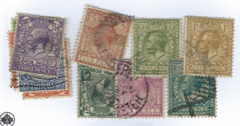 Great Britain SC#187-200 Used F-VF hr SCV$72.95....Wonderful!