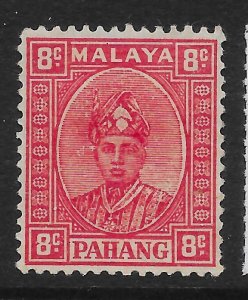 MALAYA PAHANG SG36 1941 8c SCARLET MTD MINT