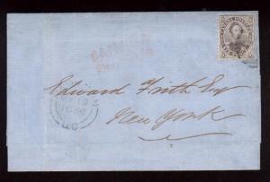 Canada #13 VF Used On Cover (Folded Letter) To NY USA **With Certificate**