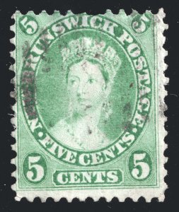 New Brunswick Scott 8 Used  5 cents yellow green 1860-62 Lot T143 bhmstamps