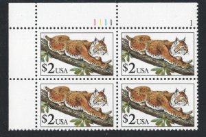 ALLY'S STAMPS US Plate Block Scott #2482 $2.00 Bobcat [4] MNH [HV-UL]