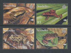 Seychelles #831-4 NH Frogs - WWF