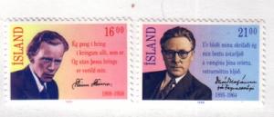 Iceland Sc654-5 1988 poets stamps mint NH