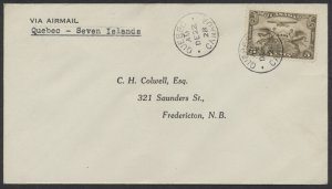 1928 Canada Flight Cover Quebec to Seven Islands PQ #2863