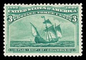 Scott 232 1893 3c Columbian Issue Mint F-VF OG NH Cat $97.50